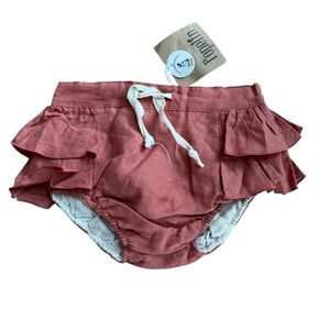Popelin Frills Terracotta Bloomers Linen Boutique Toddler Girl 2-3 NWT Spain